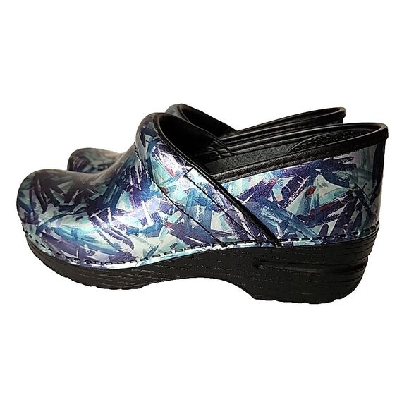 Dansko Professional Clog Painted Multicolor Patent Leather Size EU 38 US 7.5 8 - Picture 5 of 11